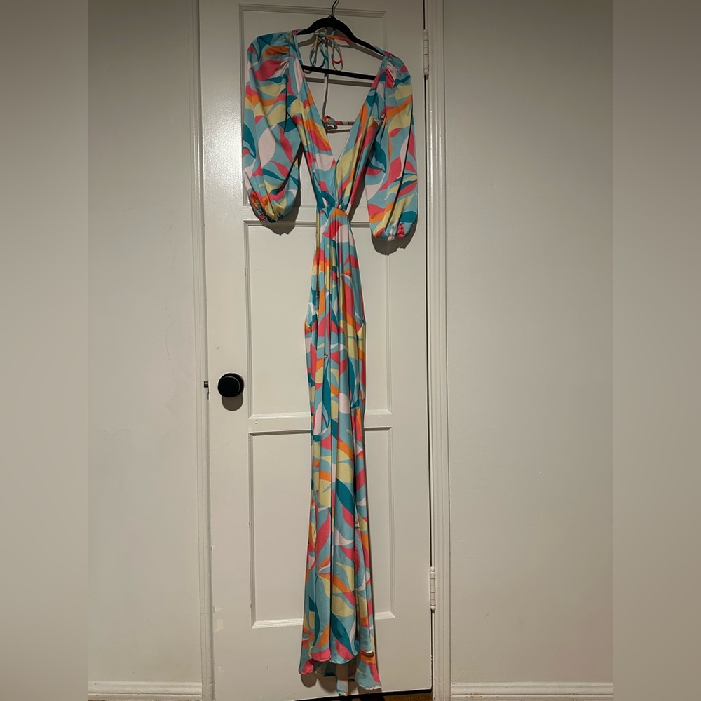 Vibrant Geometric Maxi Dress